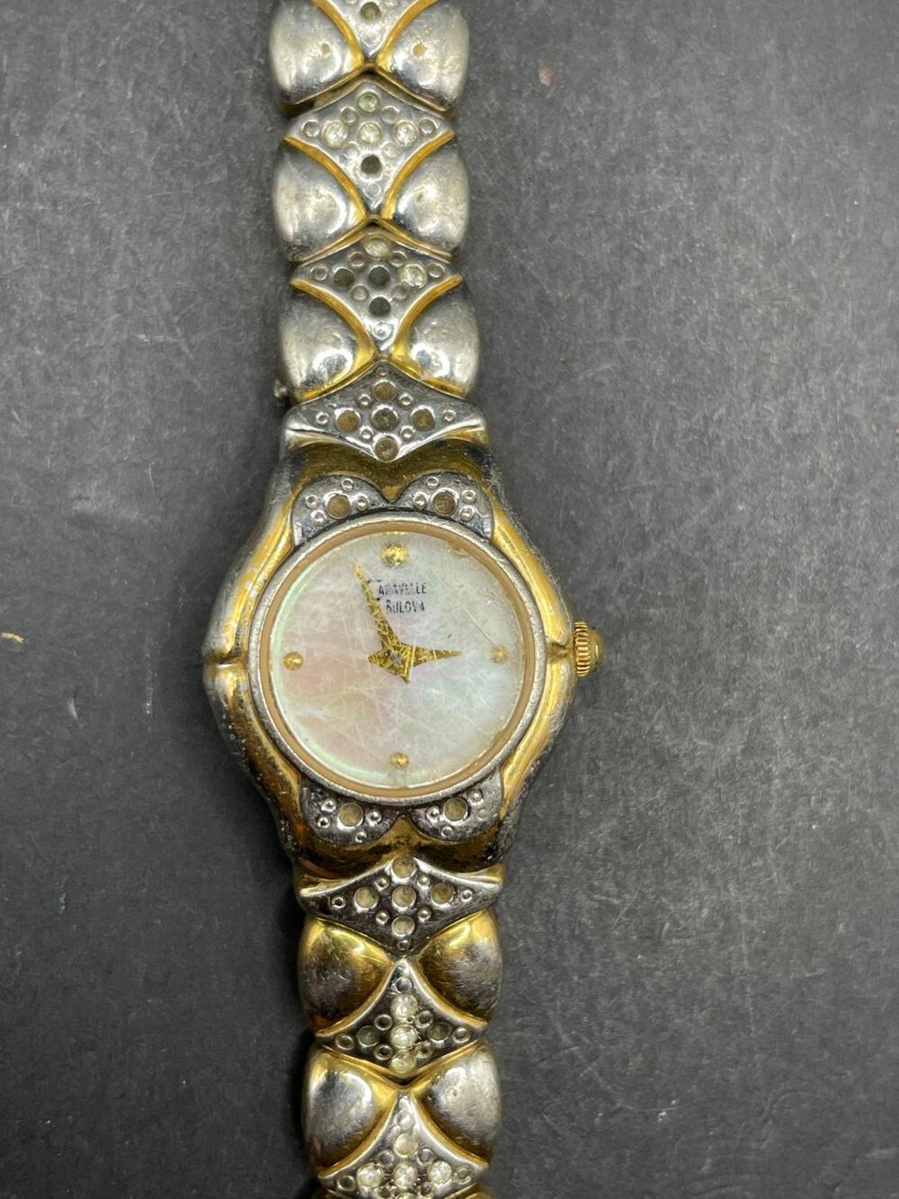Vintage Caravelle By Bulova Two-Tone 19mm Quartz Women's Watch MOP Dial 7.25-7.5